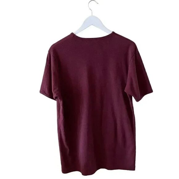 J Peterman  Trendy Burgundy Crewneck Cotton Soft Short Sleeves T-Shirt SZ L - Picture 7 of 15